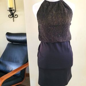 🖤 Black & Gold Sleeveless Mini Dress in Medium
